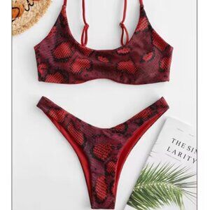 Sexy Snake Skin Bikini Womens Size Large